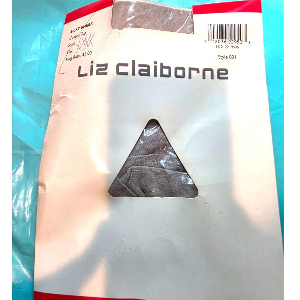 Vintage Liz Claiborne Control Top Pantyhose Color Flax, Small, Style 831